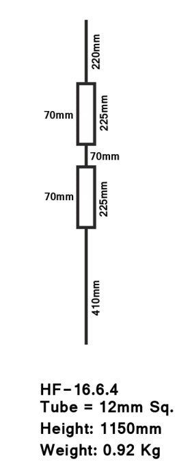 Double Rectangle Hollow Iron Baluster